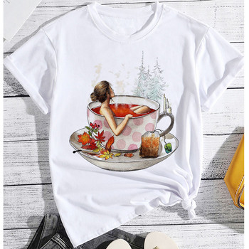 Fashion Offee Lover T-shirt Γυναικείο T-shirt Coffee Red Lips Printing Tops πουκάμισο 2023 Γυναικεία κοντομάνικα γραφικά μπλουζάκια Y2k Ρούχα