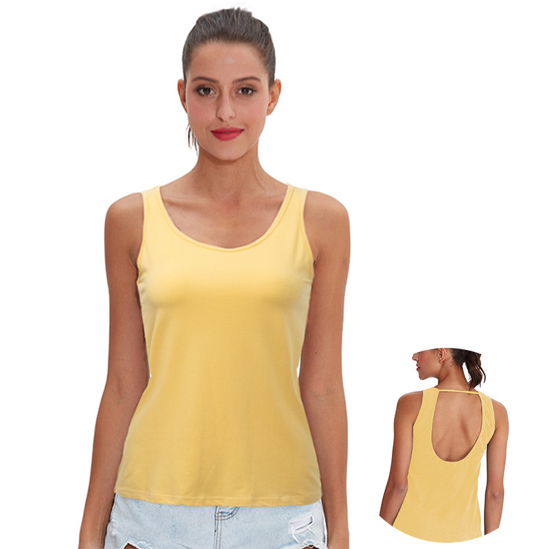 Ženske pamučne majice bez rukava Ljeto Nova s izdubljenim izrezom Osnovna aktivna sportska potkošulja Ženska kamisol M30153