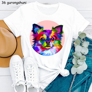 Kawaii Dog Lover Animal Print Tshirt για κορίτσια Chihuahua/Corgi T-shirt Γυναικείο καλοκαιρινό κοντομάνικο T-shirt Γυναικείο πουκάμισο Harajuku