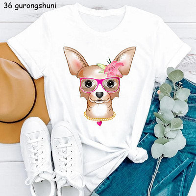Kawaii Dog Lover Tshirt majica sa životinjskim printom Chihuahua/Corgi majica za djevojčice Ženska ljetna majica kratkih rukava Ženska harajuku majica