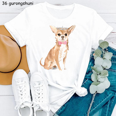 Kawaii Dog Lover Tshirt majica sa životinjskim printom Chihuahua/Corgi majica za djevojčice Ženska ljetna majica kratkih rukava Ženska harajuku majica