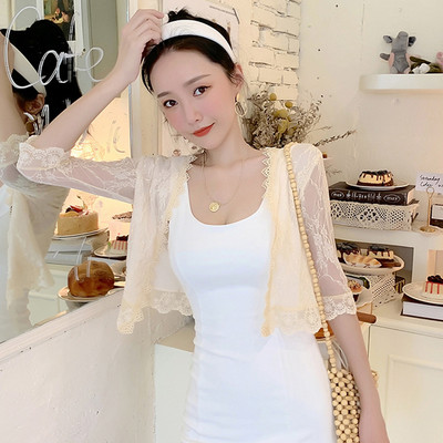 Crno bijelo ružičasto marelica Ženski bolero Bolero dugih rukava Slegnuti ramenima Čipkani vjenčani ogrtač Jakna Namoti Šal za plažu Bolero za djeverušu