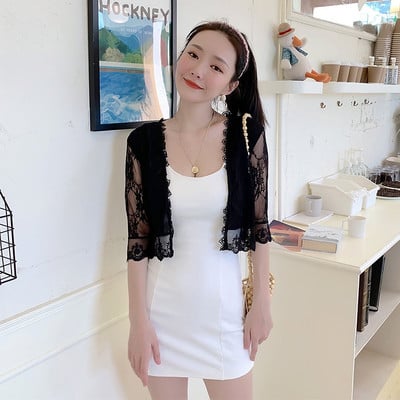 Crno bijelo ružičasto marelica Ženski bolero Bolero dugih rukava Slegnuti ramenima Čipkani vjenčani ogrtač Jakna Namoti Šal za plažu Bolero za djeverušu