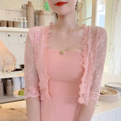 Crno bijelo ružičasto marelica Ženski bolero Bolero dugih rukava Slegnuti ramenima Čipkani vjenčani ogrtač Jakna Namoti Šal za plažu Bolero za djeverušu