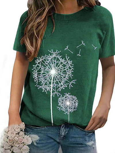 Jauns sieviešu vasaras T-krekls Harajuku Vintage Casual High Street T-krekls Sieviešu modes īsām piedurknēm ziedu T-krekls Sieviešu apģērbs