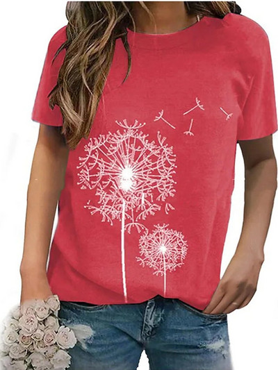 Jauns sieviešu vasaras T-krekls Harajuku Vintage Casual High Street T-krekls Sieviešu modes īsām piedurknēm ziedu T-krekls Sieviešu apģērbs