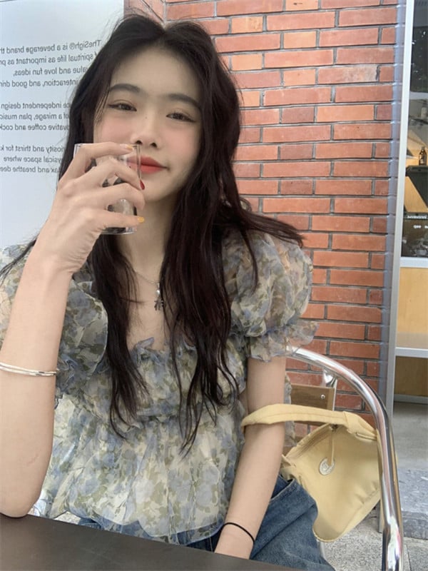 Vágott blúzok Női Patchwork Dizájn Divat Új szabadidő Elegáns Szexi Nyári Ruhák Retro Ulzzang Hot Girls Karcsú