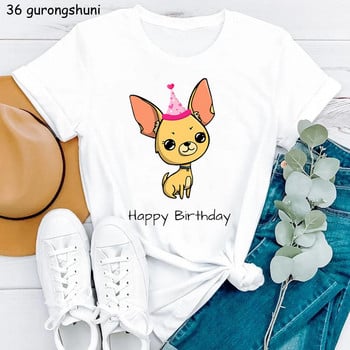 2023 Hot Sale Funny Tshirt Γυναικεία ακουαρέλα Chihuahua Dog Animal print T-shirt Femme Harajuku Καλοκαιρινό κομψό μπλουζάκι T-shirt