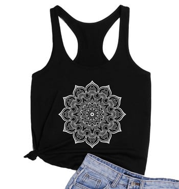 Γραφική εκτύπωση Funny Art Flower Loose Γιλέκο Γυναικείο Running Gym Racerback Tanks Αστεία λουλουδάτα καλοκαιρινά Casual Tees