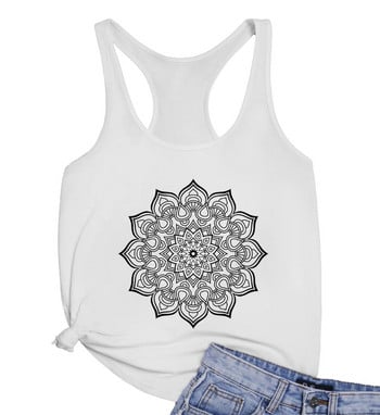 Γραφική εκτύπωση Funny Art Flower Loose Γιλέκο Γυναικείο Running Gym Racerback Tanks Αστεία λουλουδάτα καλοκαιρινά Casual Tees