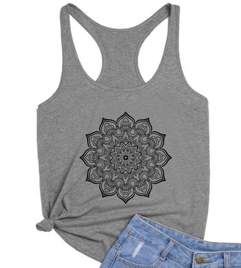 Γραφική εκτύπωση Funny Art Flower Loose Γιλέκο Γυναικείο Running Gym Racerback Tanks Αστεία λουλουδάτα καλοκαιρινά Casual Tees