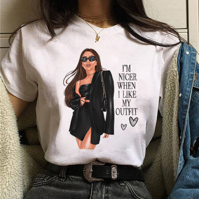 Νέο μπλουζάκι μόδας γυναικεία μπλουζάκι κοντομάνικο μπλουζάκι Γυναικείο καθημερινό καλοκαιρινό μπλουζάκι 90s Girls Harajuku Cute Tee Streetwear