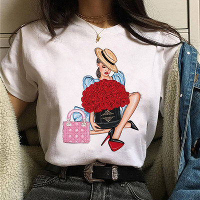 Νέο μπλουζάκι μόδας γυναικεία μπλουζάκι κοντομάνικο μπλουζάκι Γυναικείο καθημερινό καλοκαιρινό μπλουζάκι 90s Girls Harajuku Cute Tee Streetwear