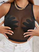 FQLWL Summer Sexy y2k Bodycon Patchwork Μαύρο μπλουζάκι Γυναικείο O λαιμό Κορσέ Crop Γυναικεία μπλουζάκια από δίχτυ Balck Γυναικεία 2022