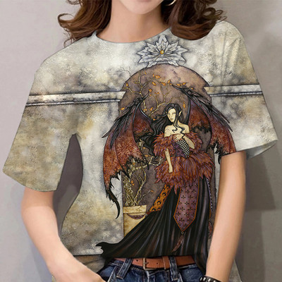 Naiste T-särk Witches Print Halloween Naljakas Kingitus T-särk Suvine Naiste Mood Vabaaja isikupära T-särgid Suuremõõdulised O kaelusega topid