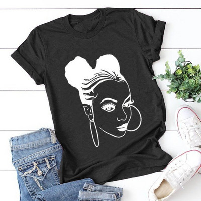 Majica kratkih rukava s printom za afričke djevojke Ženska široka majica kratkih rukava s O izrezom Ljetna ženska majica majica Camisetas Mujer