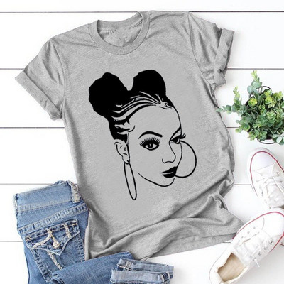 Majica kratkih rukava s printom za afričke djevojke Ženska široka majica kratkih rukava s O izrezom Ljetna ženska majica majica Camisetas Mujer