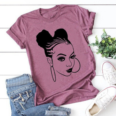 Majica kratkih rukava s printom za afričke djevojke Ženska široka majica kratkih rukava s O izrezom Ljetna ženska majica majica Camisetas Mujer