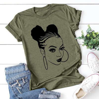 Majica kratkih rukava s printom za afričke djevojke Ženska široka majica kratkih rukava s O izrezom Ljetna ženska majica majica Camisetas Mujer