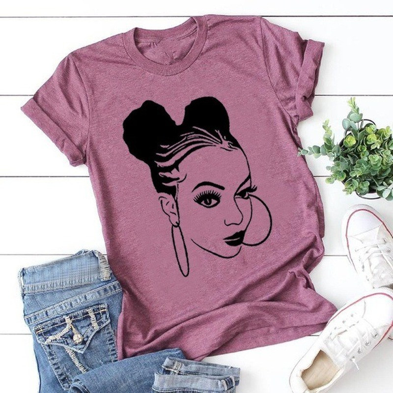 Majica kratkih rukava s printom za afričke djevojke Ženska široka majica kratkih rukava s O izrezom Ljetna ženska majica majica Camisetas Mujer