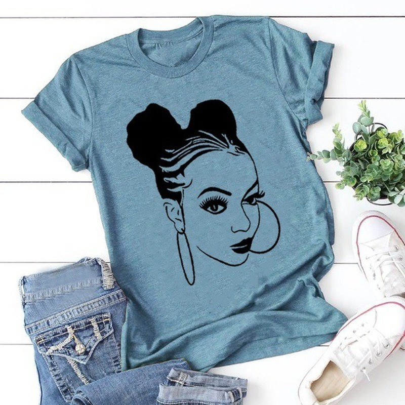 Majica kratkih rukava s printom za afričke djevojke Ženska široka majica kratkih rukava s O izrezom Ljetna ženska majica majica Camisetas Mujer