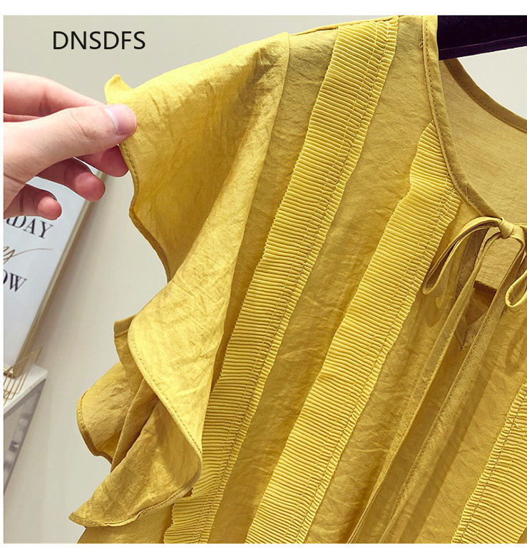 Sieviešu šifona blūzes pavasara vasaras volāniem korejiešu modes biroja krekls dāmu elegants topus darbs sieviešu apģērbs Blusas Mujer