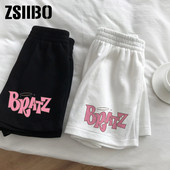 Rugalmas derék alkalmi strandbuli hanbok méretű magas derékú betű aranyos mintás sport rövidnadrág női nyári női rövidnadrág rövidnadrág Y2k