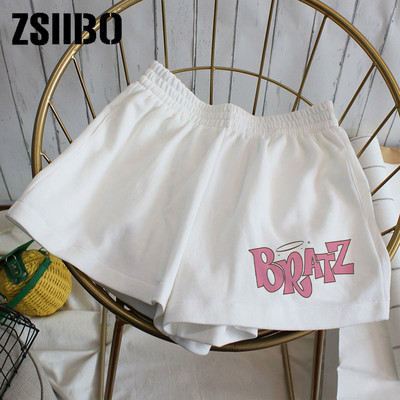 Rugalmas derék alkalmi strandbuli hanbok méretű magas derékú betű aranyos mintás sport rövidnadrág női nyári női rövidnadrág rövidnadrág Y2k