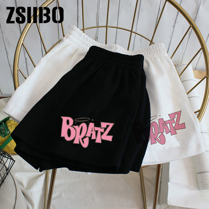 Rugalmas derék alkalmi strandbuli hanbok méretű magas derékú betű aranyos mintás sport rövidnadrág női nyári női rövidnadrág rövidnadrág Y2k