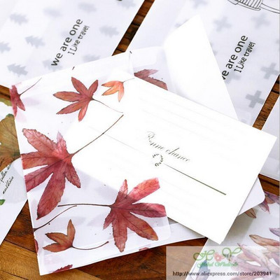 10db 160x110mm Creative Vintage Leaves sorozat Kénsav Átlátszó papír Borítékkártya táska irodai tanszerek