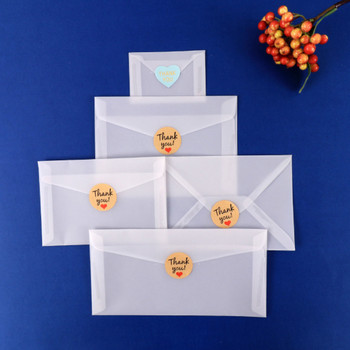 20τμχ Φάκελος πολλαπλών μεγεθών Ημιδιαφανές χαρτί θειικού οξέος DIY Συσκευασία Προσκλητήριο γάμου για γράμματα