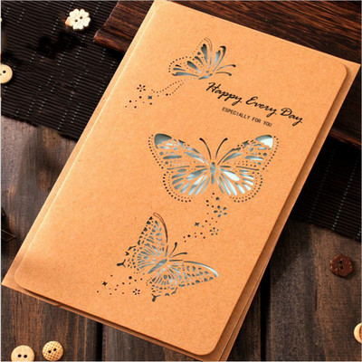 1 paket vintage pozivnica s izdubljenom goveđom kožom uključuje papirnatu omotnicu s pismom, čestitku, tiskanje školskog pribora