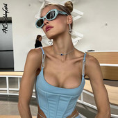 Topuri cu corset pentru femei, vară, fără mâneci, fără spate, vară, solid, slab, cu umeri, camis, crop top, corset pentru femei