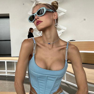 Topuri cu corset pentru femei, vară, fără mâneci, fără spate, vară, solid, slab, cu umeri, camis, crop top, corset pentru femei