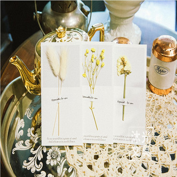 10 τεμ. Λουλούδια με αποξηραμένα λουλούδια Προσκλητήριο Κενό DIY Ημέρα των Ευχαριστιών Γενέθλια Χειρόγραφες ευχετήριες κάρτες