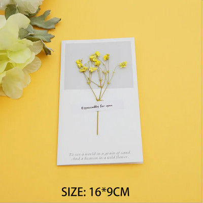 10 τεμ. Λουλούδια με αποξηραμένα λουλούδια Προσκλητήριο Κενό DIY Ημέρα των Ευχαριστιών Γενέθλια Χειρόγραφες ευχετήριες κάρτες
