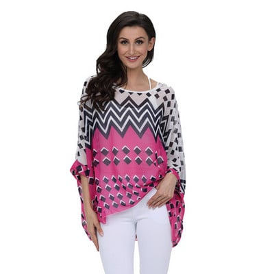 BHflutter 4XL 5XL 6XL Plus Size Γυναικεία Ρούχα 2018 Νέο σιφόν μπλούζα πουκάμισο Μπλούζα με μανίκια γράμματα τύπωμα καλοκαιρινές μπλούζες μπλούζες