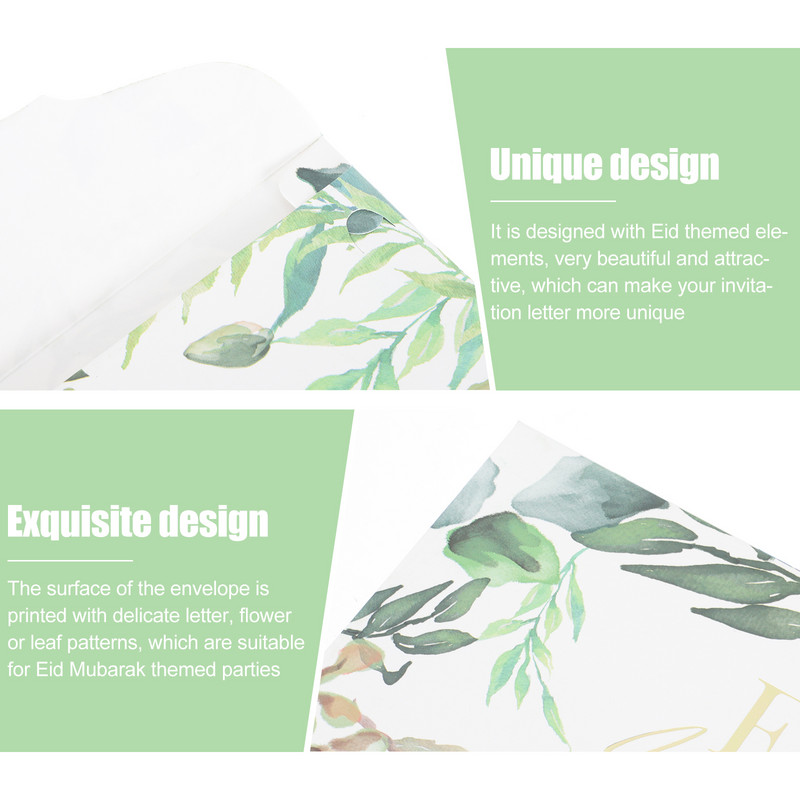 10 τμχ Φάκελος Eid Κενές ευχετήριες κάρτες Φάκελοι χάρτινο πορτοφόλι που τυλίγει Mubarak Μοτίβο συσκευασίας