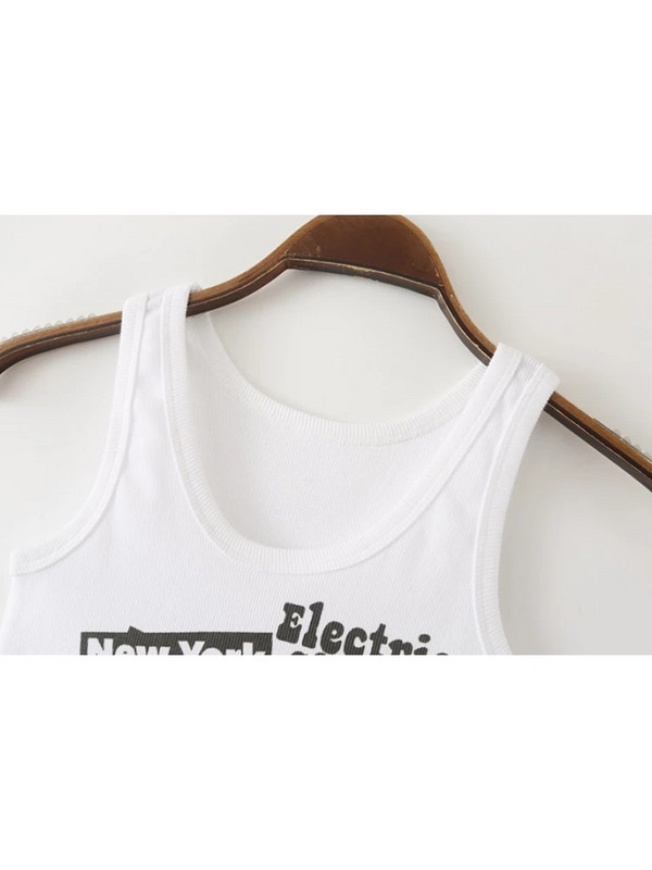 Ležerni ženski prsluk s crtićima s O izrezom Ljetna moda 2022. Ženska ulična uska uska vintage ženska kratka majica Y2k odjeća