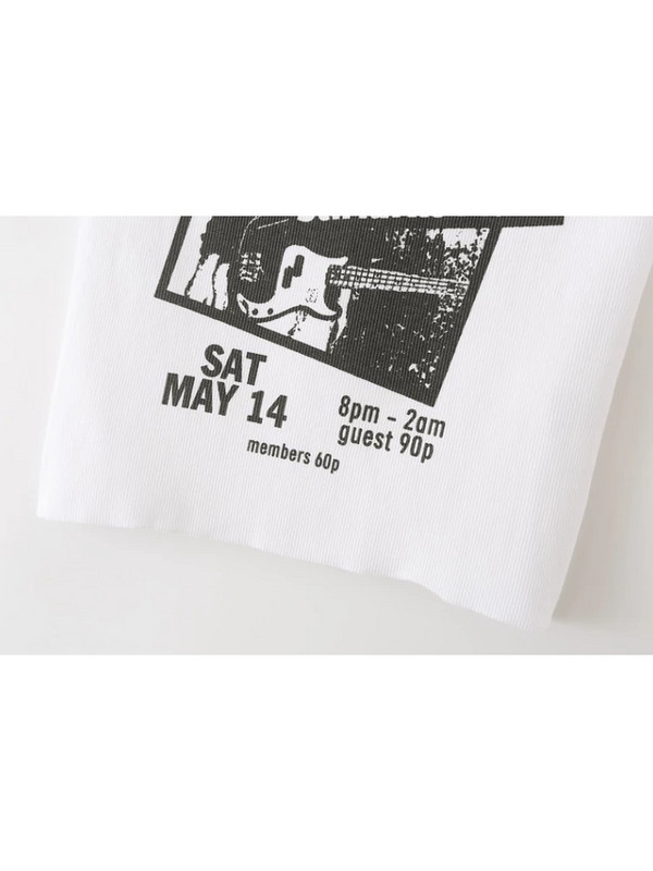 Ležerni ženski prsluk s crtićima s O izrezom Ljetna moda 2022. Ženska ulična uska uska vintage ženska kratka majica Y2k odjeća