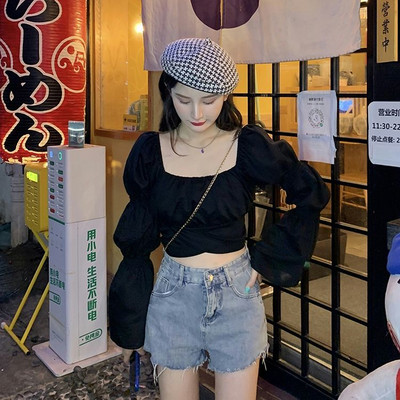 Bluza s širokim rukavima Ženske povezi Jednobojne Slobodno vrijeme Sveobuhvatna Elegantna moda Sveučilišna ženska Udobne kratke majice Francuski stil Elegantne