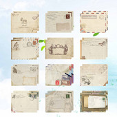 48 komada starinskih stacionarnih omotnica Papirnatih pisaćih predmeta za pohranu malih retro praktičnih