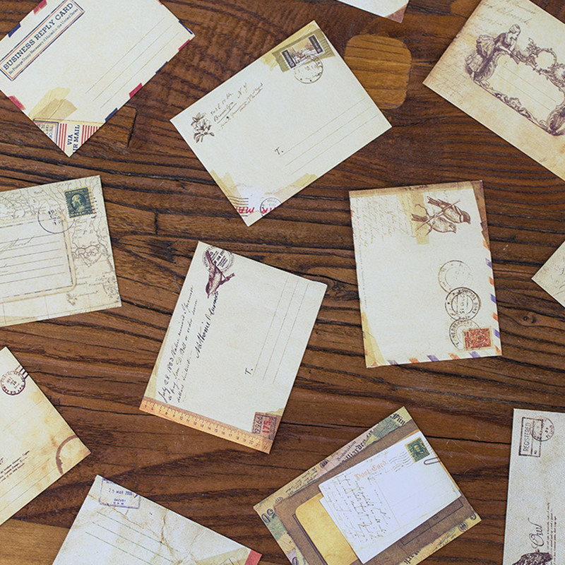 48 komada starinskih stacionarnih omotnica Papirnatih pisaćih predmeta za pohranu malih retro praktičnih