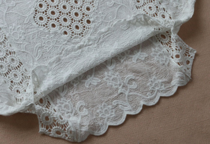 2023. g. balta blūze Blusas Sieviešu topi, ar izliektām piedurknēm, kokvilnas tamborētas pludmales blūzes Boho apgriezti sieviešu krekli