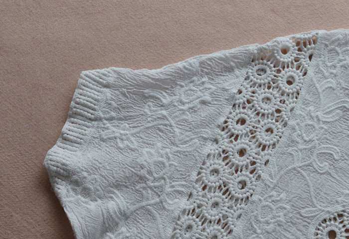 2023. g. balta blūze Blusas Sieviešu topi, ar izliektām piedurknēm, kokvilnas tamborētas pludmales blūzes Boho apgriezti sieviešu krekli