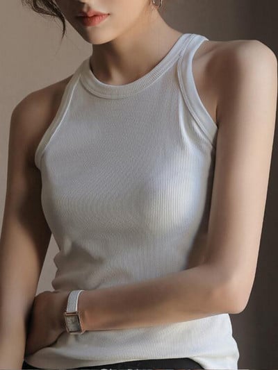 2022-es kötött, hosszú pántok, fehér, vágás felső női, alkalmi fitnesz, kötőfékű mellény, vállról levehető, nyári női ruházat