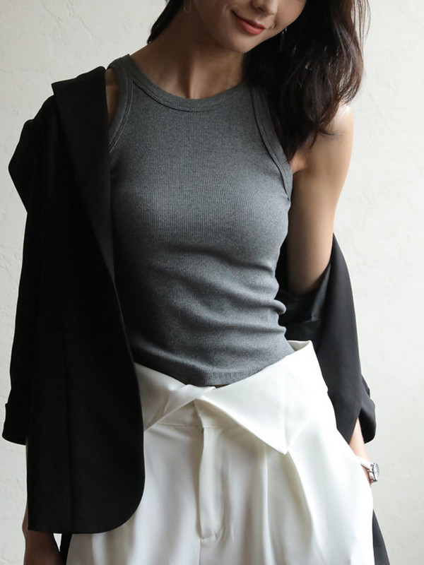 2022-es kötött, hosszú pántok, fehér, vágás felső női, alkalmi fitnesz, kötőfékű mellény, vállról levehető, nyári női ruházat