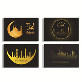 6kom Eid Mubarak pozivnice s omotnicom Ramazanski poklon ukrasi Čestitka Islamska muslimanska bajramska dekoracija