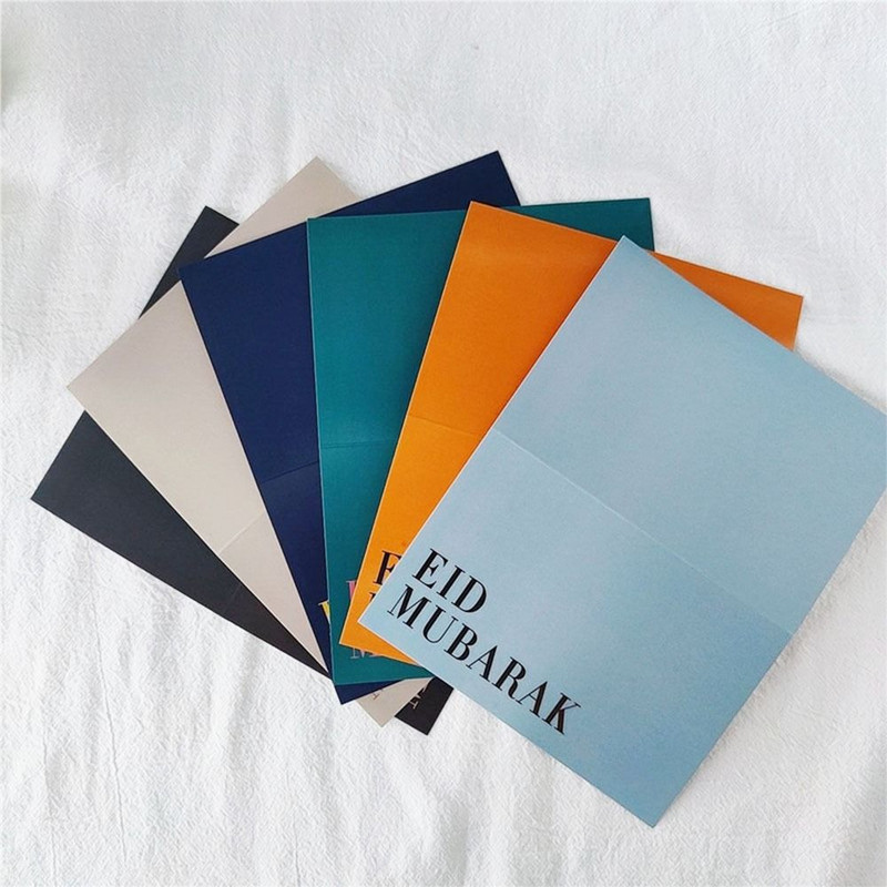 6kom Eid Mubarak pozivnice s omotnicom Ramazanski poklon ukrasi Čestitka Islamska muslimanska bajramska dekoracija