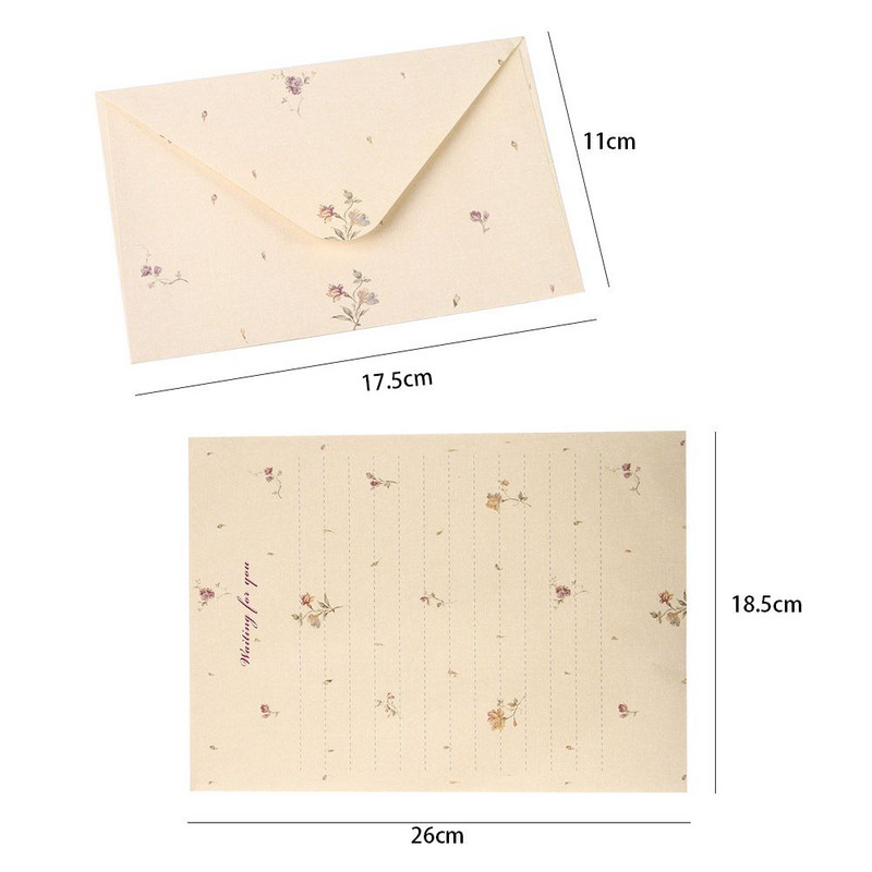 Σημειωματάριο Χαρτικά Προσκλητήριο διακοπών Letterform Letter Pad Fresh Elegant Floral Χαρτί Γραφής Φάκελοι Επιστολόχαρτο